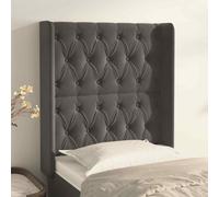 vidaXL Testiera ad Orecchio Grigio Scuro 83x16x118/128 cm in Velluto