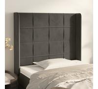 VidaXL Testiera ad Orecchio Grigio Scuro 93x16x118/128 cm in Velluto