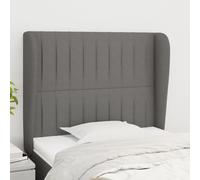 VidaXL Testiera ad Orecchio Grigio Scuro 93x23x118/128 cm in Tessuto