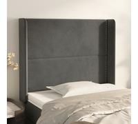 VidaXL Testiera ad Orecchio GrigioScuro 103x16x118/128cm in Velluto