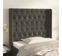 vidaXL Testiera ad Orecchio GrigioScuro 103x16x118/128cm in Velluto