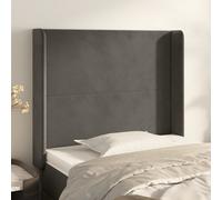 vidaXL Testiera ad Orecchio GrigioScuro 103x16x118/128cm in Velluto