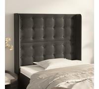 vidaXL Testiera ad Orecchio GrigioScuro 103x16x118/128cm in Velluto