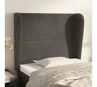 vidaXL Testiera ad Orecchio GrigioScuro 103x23x118/128cm in Velluto