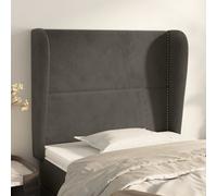 vidaXL Testiera ad Orecchio GrigioScuro 103x23x118/128cm in Velluto