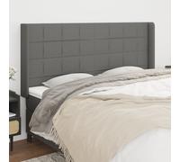 vidaXL Testiera ad Orecchio GrigioScuro 183x16x118/128cm inTessuto