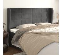 vidaXL Testiera ad Orecchio GrigioScuro 183x23x118/128cm in Velluto
