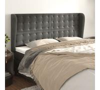 vidaXL Testiera ad Orecchio GrigioScuro 183x23x118/128cm in Velluto