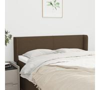 vidaXL Testiera ad Orecchio Marrone Scuro 147x16x78/88 cm in Tessuto