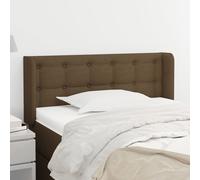 vidaXL Testiera ad Orecchio Marrone Scuro 93x16x78/88 cm in Tessuto
