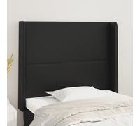 vidaXL Testiera ad Orecchio Nera 103x16x118/128 cm in Similpelle