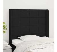 VidaXL Testiera ad Orecchio Nera 103x16x118/128 cm in Tessuto