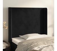 vidaXL Testiera ad Orecchio Nera 103x16x118/128 cm in Velluto