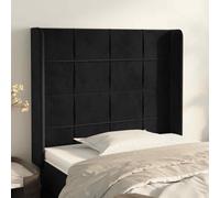 VIDAXL - Testiera Ad Orecchio Nera 103x16x118/128 Cm In Velluto - SPEDIZIONE GRATUITA