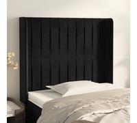 vidaXL Testiera ad Orecchio Nera 103x16x118/128 cm in Velluto