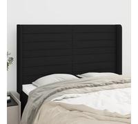 vidaXL Testiera ad Orecchio Nera 147x16x118/128 cm in Tessuto