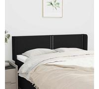 vidaXL Testiera ad Orecchio Nera 147x16x78/88 cm in Tessuto