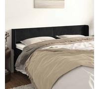 vidaXL Testiera ad Orecchio Nera 163x16x78/88 cm in Velluto