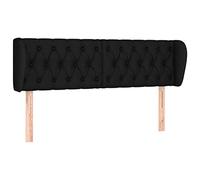 vidaXL Testiera ad Orecchio Nera 163x23x78/88 cm in Tessuto