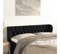 vidaXL Testiera ad Orecchio Nera 163x23x78/88 cm in Velluto