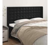 vidaXL Testiera ad Orecchio Nera 183x16x118/128 cm in Similpelle