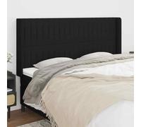 vidaXL Testiera ad Orecchio Nera 183x16x118/128 cm in Tessuto