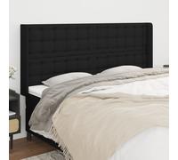 vidaXL Testiera ad Orecchio Nera 183x16x118/128 cm in Tessuto