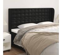 vidaXL Testiera ad Orecchio Nera 183x23x118/128 cm in Similpelle