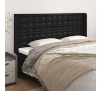 vidaXL Testiera ad Orecchio Nera 203x16x118/128 cm in Similpelle