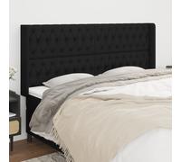 vidaXL Testiera ad Orecchio Nera 203x16x118/128 cm in Tessuto
