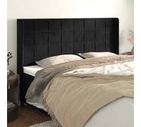 VIDAXL - Testiera Ad Orecchio Nera 203x16x118/128 Cm In Velluto - SPEDIZIONE GRATUITA