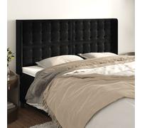 vidaXL Testiera ad Orecchio Nera 203x16x118/128 cm in Velluto