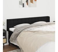vidaXL Testiera ad Orecchio Nera 203x16x78/88 cm in Tessuto