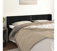 vidaXL Testiera ad Orecchio Nera 203x16x78/88 cm in Velluto