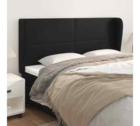 vidaXL Testiera ad Orecchio Nera 203x23x118/128 cm in Similpelle