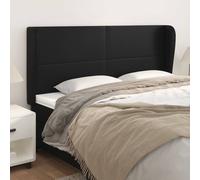 vidaXL Testiera ad Orecchio Nera 203x23x118/128 cm in Similpelle