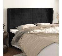 vidaXL Testiera ad Orecchio Nera 203x23x118/128 cm in Velluto