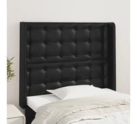 VidaXL Testiera ad Orecchio Nera 83x16x118/128 cm in Similpelle