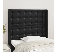 VidaXL Testiera ad Orecchio Nera 83x16x118/128 cm in Similpelle