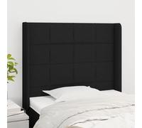VidaXL Testiera ad Orecchio Nera 83x16x118/128 cm in Tessuto