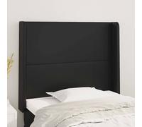 VidaXL Testiera ad Orecchio Nera 93x16x118/128 cm in Similpelle