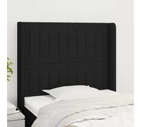 vidaXL Testiera ad Orecchio Nera 93x16x118/128 cm in Tessuto