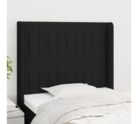 vidaXL Testiera ad Orecchio Nera 93x16x118/128 cm in Tessuto