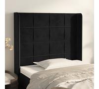 vidaXL Testiera ad Orecchio Nera 93x16x118/128 cm in Velluto