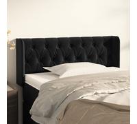 vidaXL Testiera ad Orecchio Nera in Velluto 93x16x78/88 cm