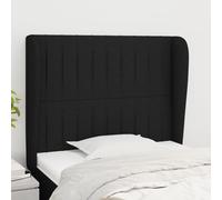 VidaXL Testiera ad Orecchio Nera 93x23x118/128 cm in Tessuto