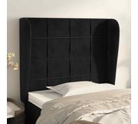 vidaXL Testiera ad Orecchio Nera 93x23x118/128 cm in Velluto