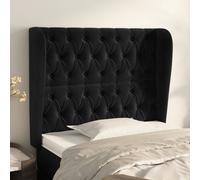 vidaXL Testiera ad Orecchio Nera 93x23x118/128 cm in Velluto