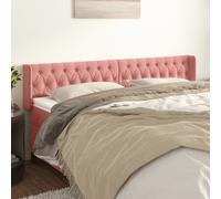 vidaXL Testiera ad Orecchio Rosa 183x16x78/88 cm in Velluto