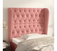 vidaXL Testiera ad Orecchio Rosa 93x23x118/128 cm in Velluto